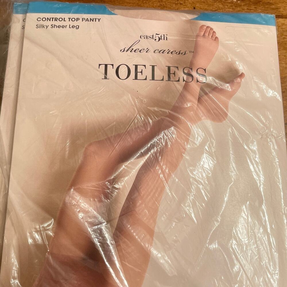 J.C. Penney East 5th Panty Hose Sheer‎ Caress Toeless Silky Sheer 3-Piece Set